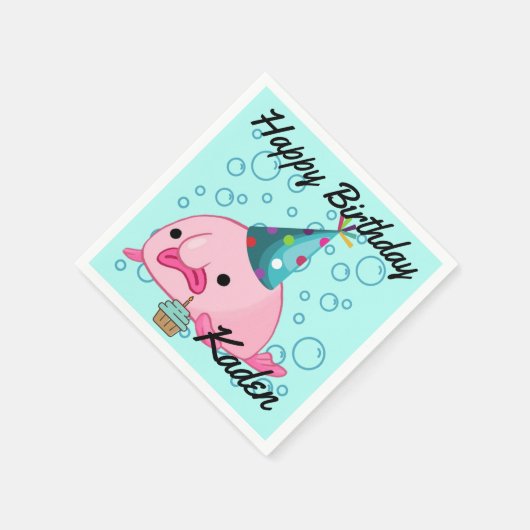 Blobfish verjaardagsfeestje servet (Hoek)