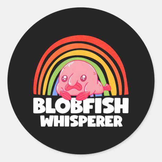 Blobfish Whisperer Bobby Schattige Zee Dierenvrien Ronde Sticker (Voorkant)