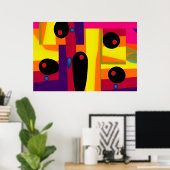 Blobula Ken Gage Abstract Surrealisme Poster (Thuiskantoor)