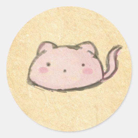 blobuneko ronde sticker (Voorkant)