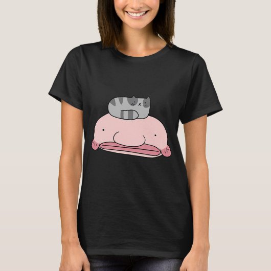 Blobvis en Kleine Kat T-shirt (Voorkant)