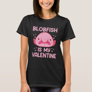 Blobvis Is Mijn Valentijn Grappige Roze Oceaan T-shirt