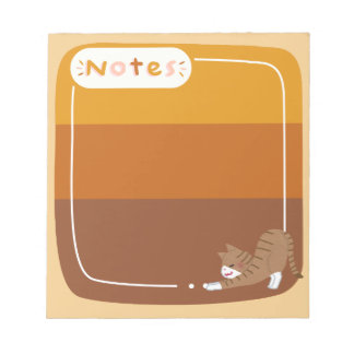 Bloc de notas diseño marrón con gatito notitieblok
