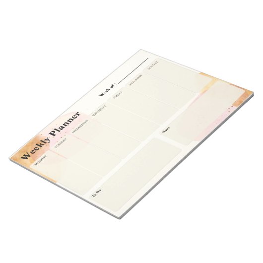 Bloc-Note Aquarelle Paillette Weekly Planner Notitieblok (Schuin)