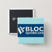 Bloc Québécois Logo Vierkante Button 5,1 Cm (Voorkant /achterkant)