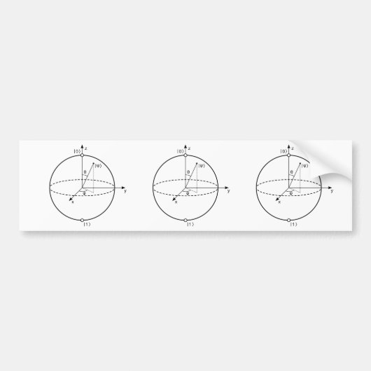 Bloch Sphere | Quantum Bit (Qubit) Natuurkunde/Wis Bumpersticker (Voorkant)