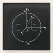 Bloch Sphere | Quantum Bit (Qubit) Natuurkunde/Wis Glazen Onderzetter (Voorkant)