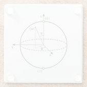 Bloch Sphere | Quantum Bit (Qubit) Natuurkunde/Wis Glazen Onderzetter (Achterkant)