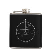 Bloch Sphere | Quantum Bit (Qubit) Natuurkunde/Wis Heupfles (Voorkant)