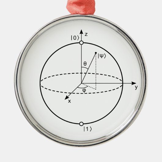 Bloch Sphere | Quantum Bit (Qubit) Natuurkunde/Wis Metalen Ornament (Voorkant)