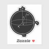 Bloch Sphere | Quantum Bit (Qubit) Natuurkunde/Wis Sticker (Vel)