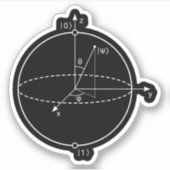 Bloch Sphere | Quantum Bit (Qubit) Natuurkunde/Wis Sticker (Voorkant)