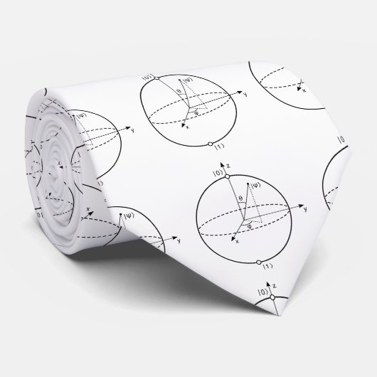 Bloch Sphere | Quantum Bit (Qubit) Natuurkunde/Wis Stropdas (Opgerold)