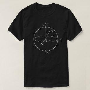 Bloch Sphere   Quantum Bit (Qubit) Natuurkunde/Wis T-shirt