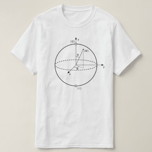 Bloch Sphere | Quantum Bit (Qubit) Natuurkunde/Wis T-shirt (Design voorkant)