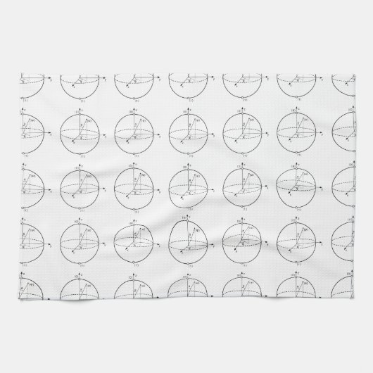 Bloch Sphere | Quantum Bit (Qubit) Natuurkunde/Wis Theedoek (Horizontaal)