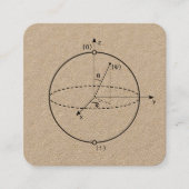 Bloch Sphere | Quantum Bit (Qubit) Physics / Math Vierkante Visitekaartje (Voorkant)