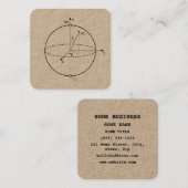 Bloch Sphere | Quantum Bit (Qubit) Physics / Math Vierkante Visitekaartje (Voorkant / Achterkant)