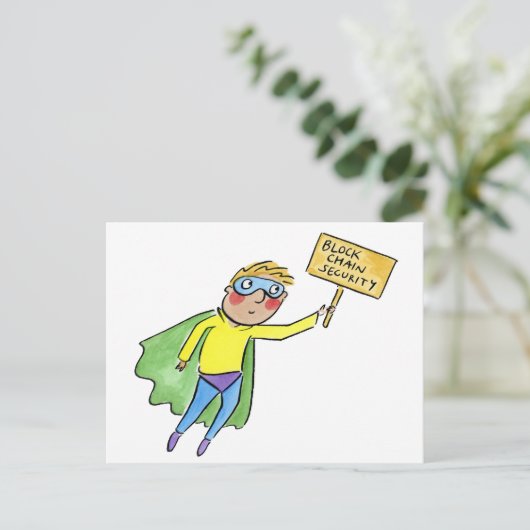 Block Chain Security Briefkaart (Staand voorkant)