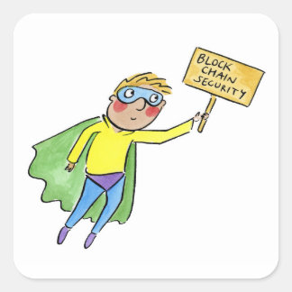 Block Chain Security Vierkante Sticker