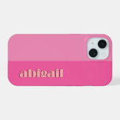 Block Colours With Personalization iPhone 15 Case (Achterkant horizontaal)