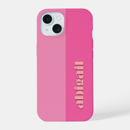Block Colours With Personalization iPhone 15 Case (Achterkant)