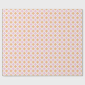Block Diamond Clover in Pink and Orange Cadeaupapier (Vlak)