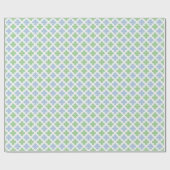 Block Diamond Clover in Slate and Green Cadeaupapier (Vlak)