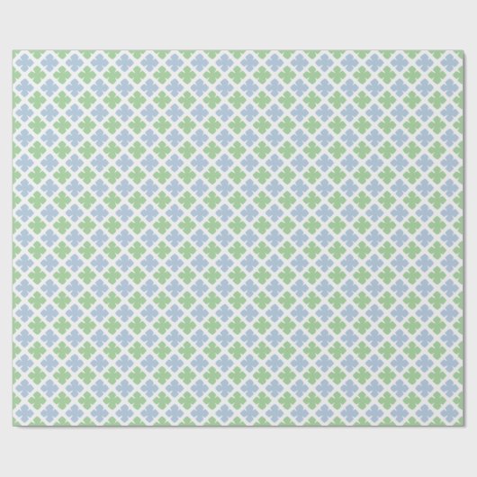 Block Diamond Clover in Slate and Green Cadeaupapier (Vlak)