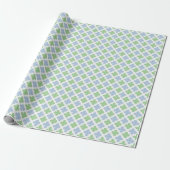 Block Diamond Clover in Slate and Green Cadeaupapier (Uitgerold)