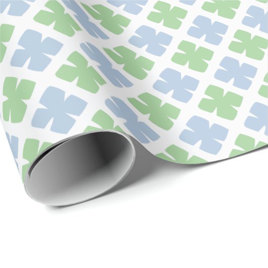 Block Diamond Clover in Slate and Green Cadeaupapier (Rol Hoek)
