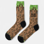 Block Gamer Pixel Dirt Sokken - Aangepaste naam (Links)