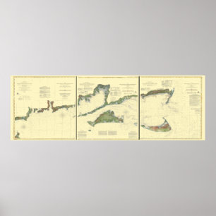 Block Island, Buzzard Bay, Nantucket and Martha's Poster