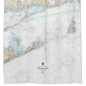 Block Island geluid en benaderingen nautische kaar Douchegordijn (Voorkant)