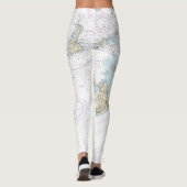 Block Island geluid en benaderingen nautische kaar Leggings (Achterkant)