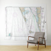 Block Island geluid en benaderingen nautische kaar Wandkleed (In Situ (horizontaal))
