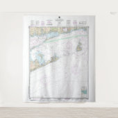 Block Island geluid en benaderingen nautische kaar Wandkleed (Voorkant)