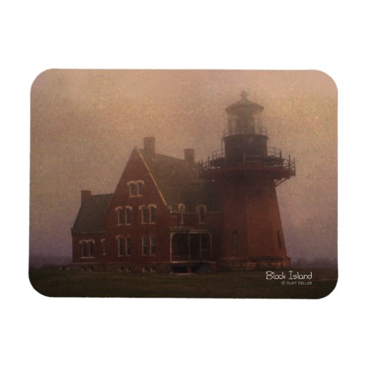 Block Island Light House Photo Magnet Magneet (Horizontaal)