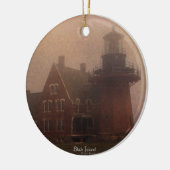 Block Island Lighthouse Keramisch Ornament (Links)