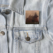 Block Island Lighthouse Vierkante Button 5,1 Cm (In situ)