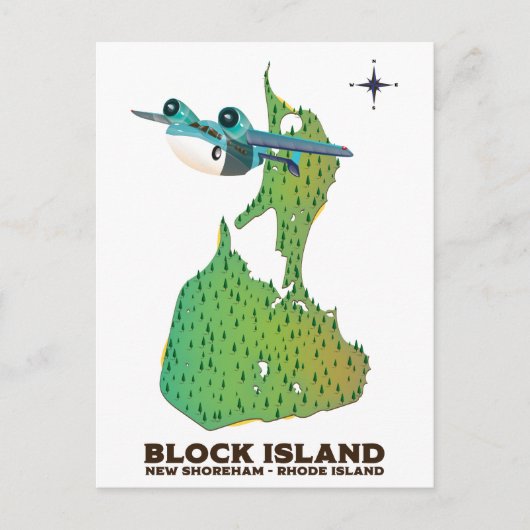 Block Island New Shoreham, Rhode Island Briefkaart (Voorkant)