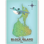 Block Island New Shoreham, Rhode Island Sticker (Voorkant)