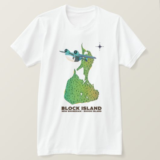 Block Island New Shoreham, Rhode Island T-shirt (Design voorkant)