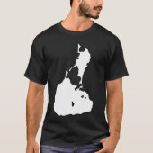 Block Island Outline Rhode T-shirt (Voorkant)
