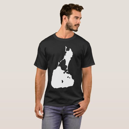 Block Island Outline Rhode T-shirt (Voorkant volledig)