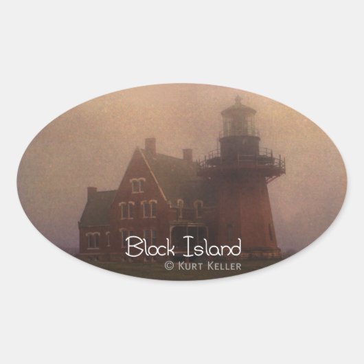 Block Island Ovale Sticker (Voorkant)