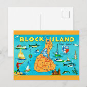 Block Island Rhode Island Ansichtkaart Briefkaart (Voorkant / Achterkant)