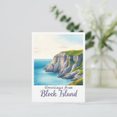 Block Island, Rhode Island – Island Cliffs Briefkaart (Staand voorkant)
