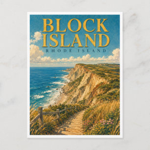 Block Island Rhode Island Mohegan Bluffs GeoSaga Briefkaart