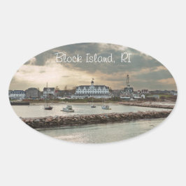 Block Island, Rhode Island Ovale Sticker